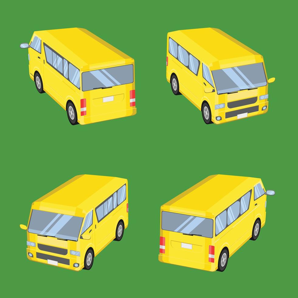 3d top view delivery van car transport vector illustration eps10