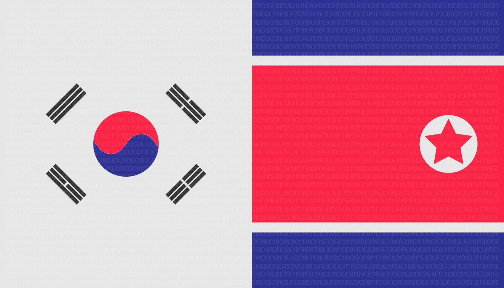 trade war concept. north and south korea flag background. vector illustration eps10