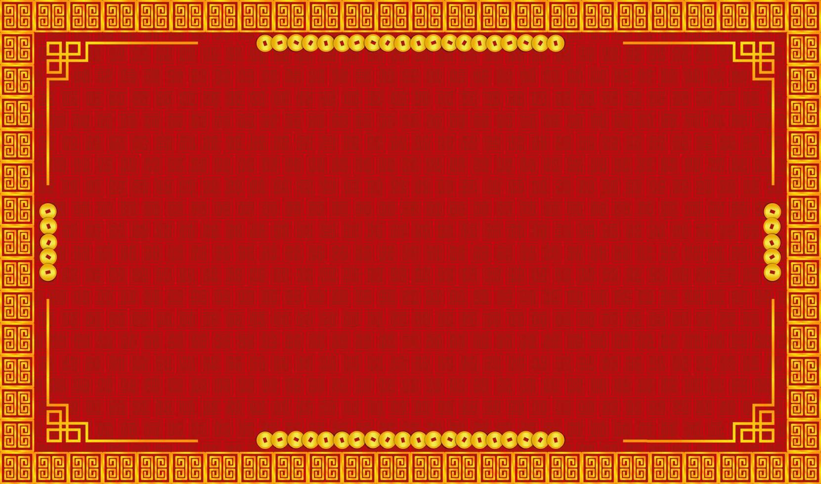pattern frame with old money. happy chinese new year. CNY festival. asian holiday. vector