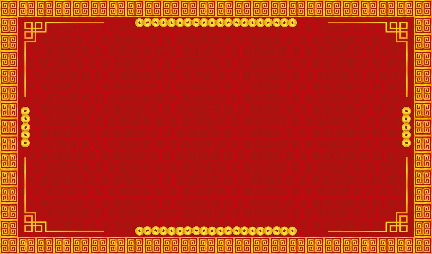 pattern frame with old money. happy chinese new year. CNY festival. asian holiday. vector