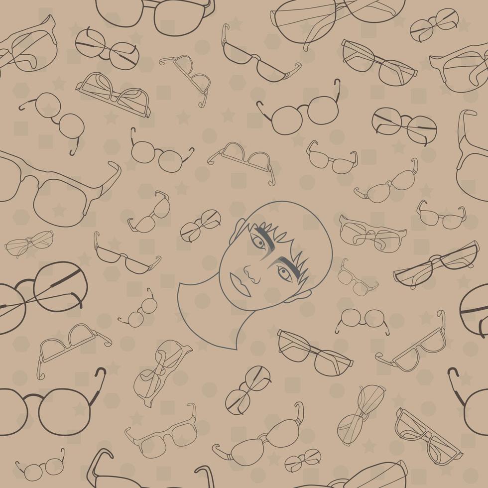 pattern seamless set of sunglasses. doodle drawing design style. vector illustration eps10