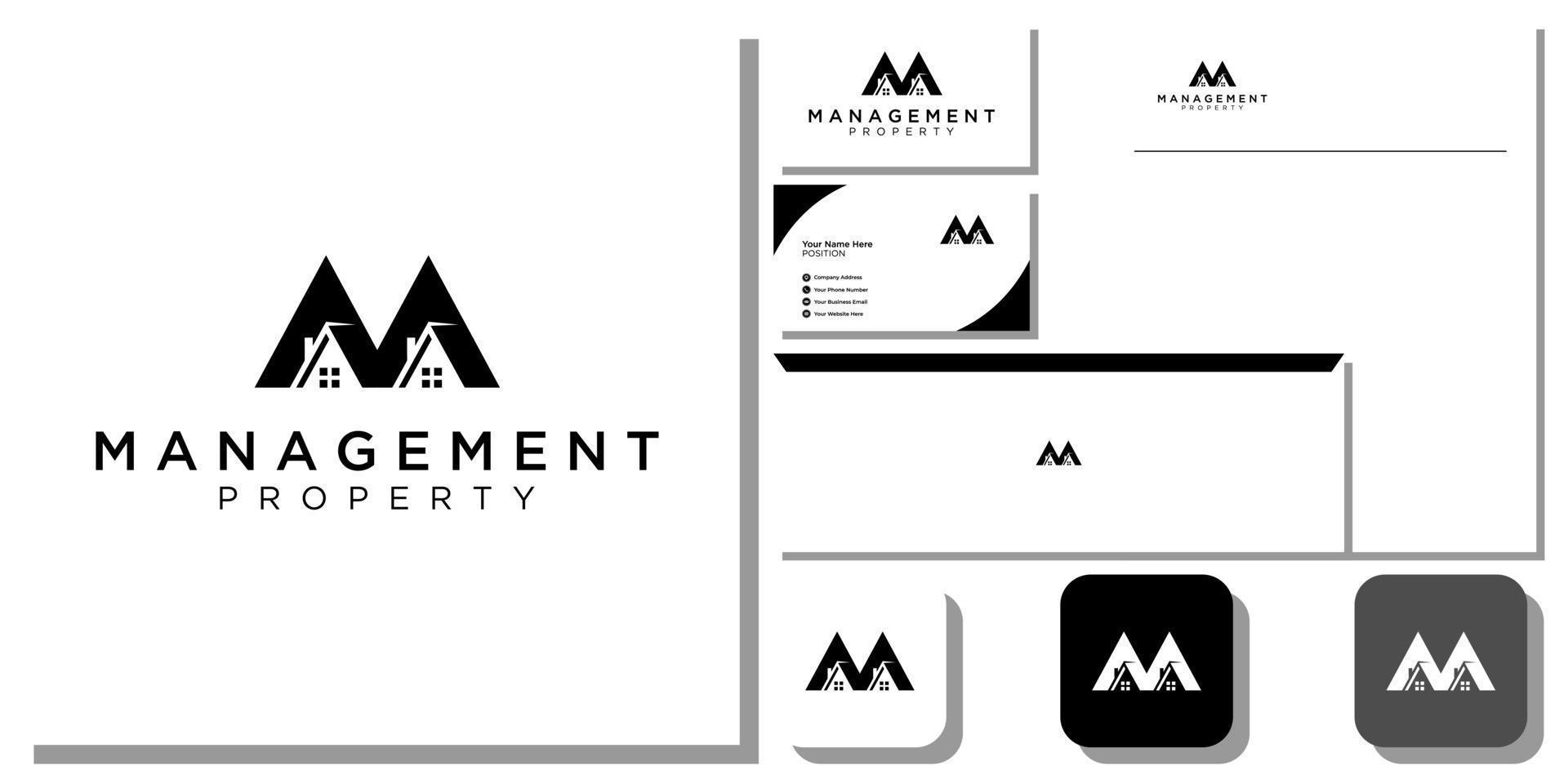 symbol monogram shape letters illustration art simple modern line icon with brand identity template vector