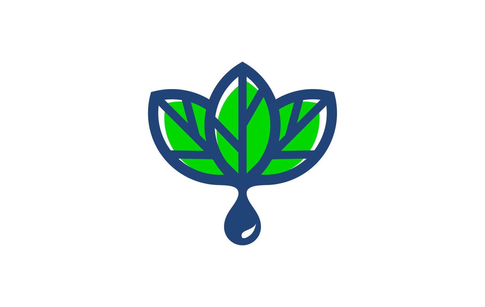 water drop from the bottom of the leaf. logo vector illustration