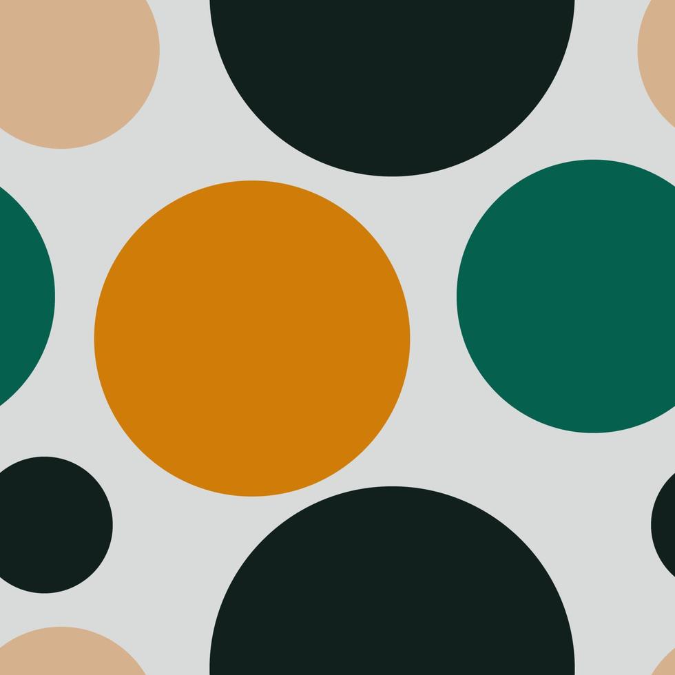 Vector seamless pattern. Festive, merry polka dot background. Uneven texture  for wrapping, wallpaper, textile. Yellow, beige, orange, green, white rounds.