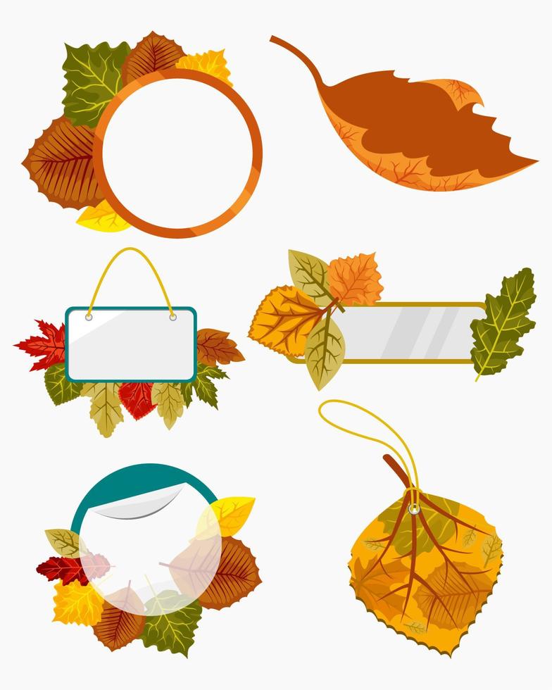 Editable Autumn Season Discount Tags Vector Illustration Template for Marketing Projects