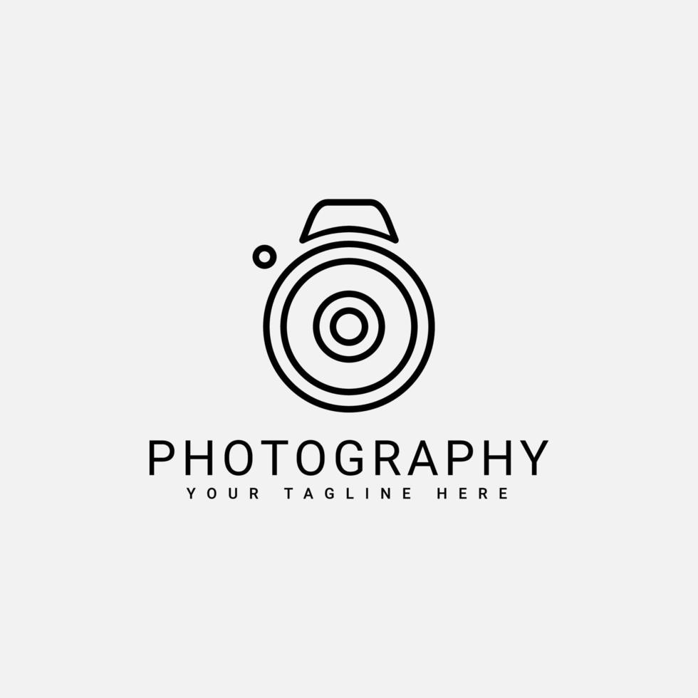 camera logo with a lens icon vector