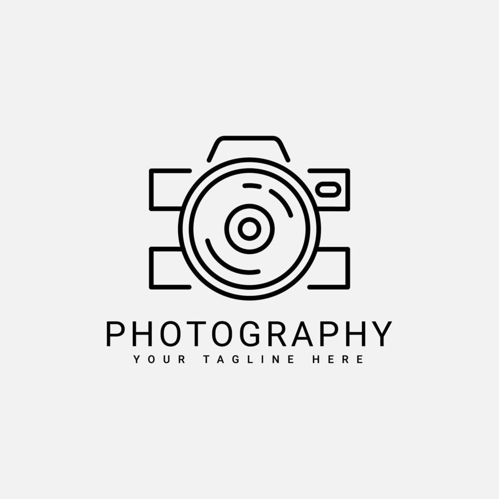 diseño de logotipo de fotógrafo de fotografía con vector de icono de lente de cámara