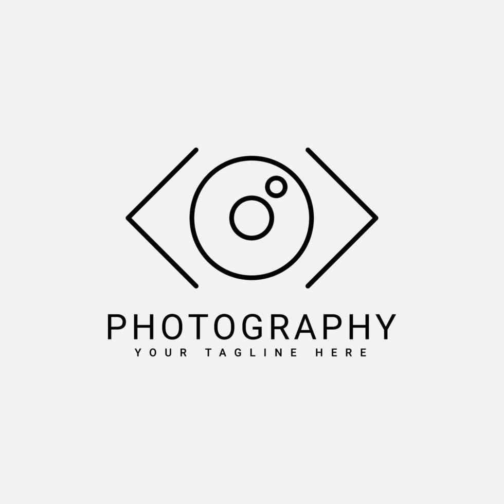 fotógrafo fotografía cámara lente código logotipo diseño vector