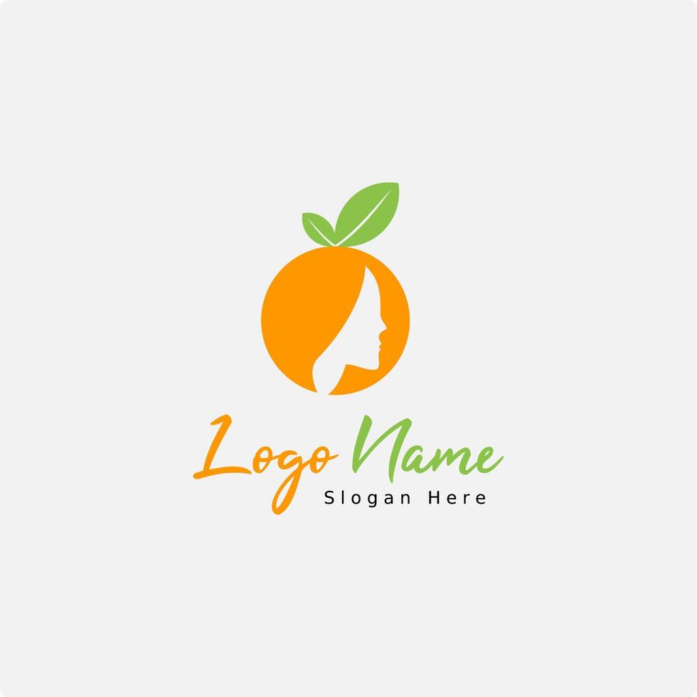 Beauty Spa Salon Logo Design Vector with Combination of Orange Fruit Icon