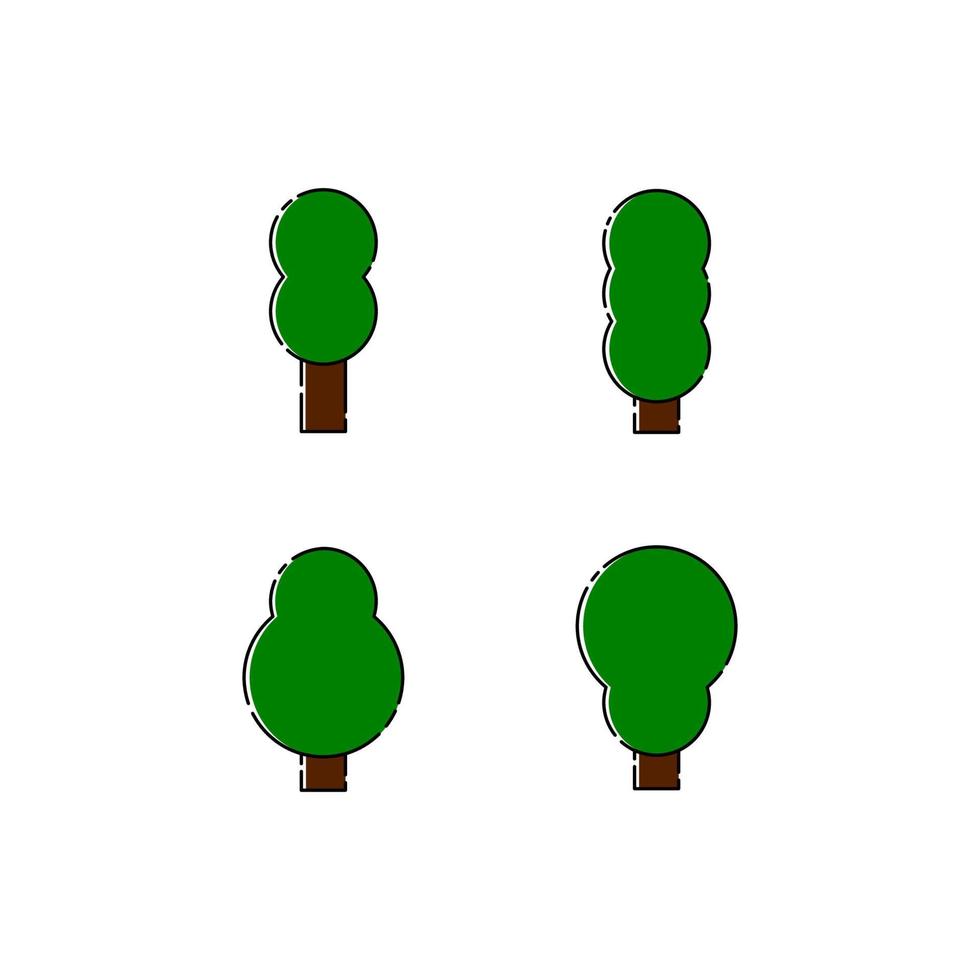 Flat Tree Icon Design Illustration Vector