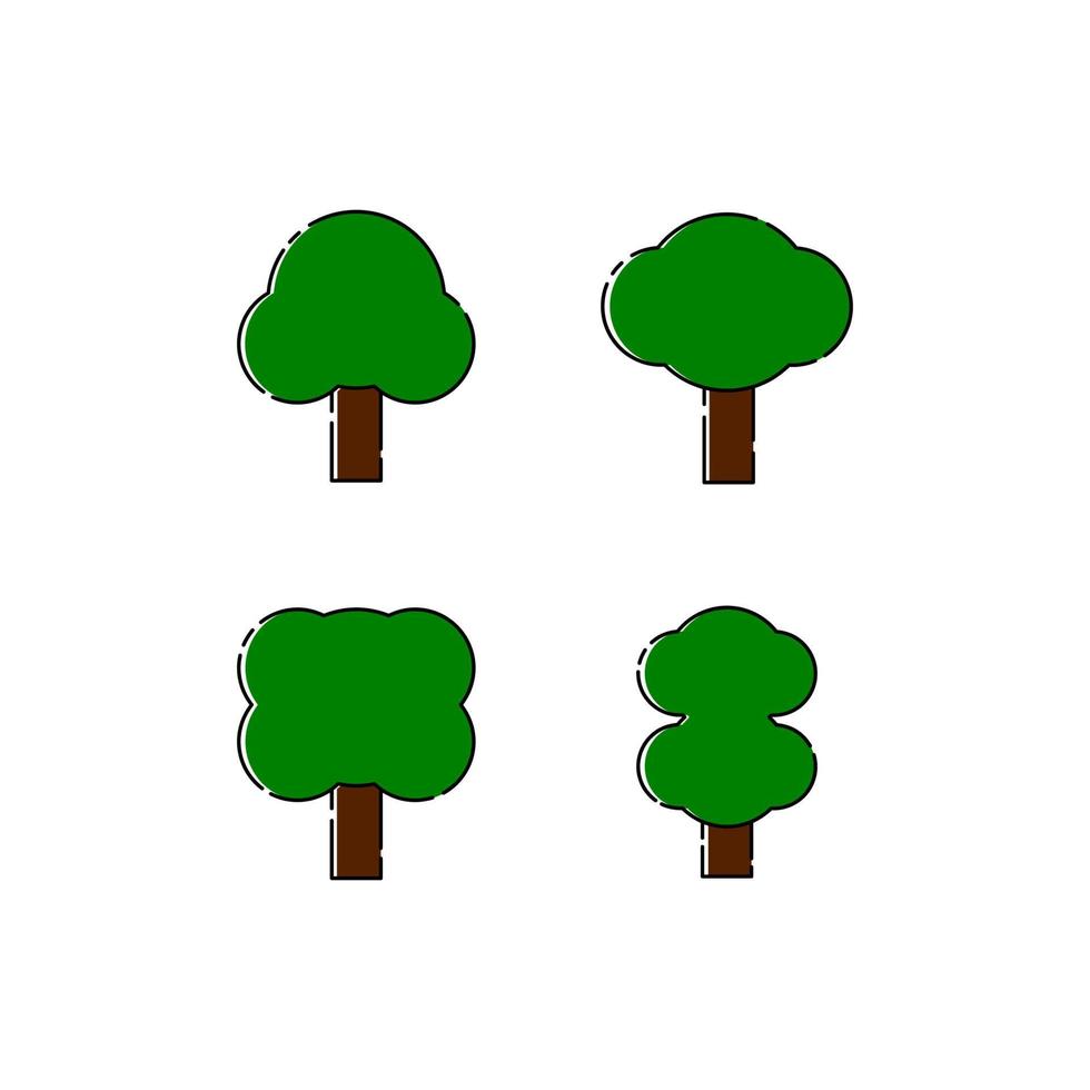 Flat Tree Icon Symbol Design Illustration Vector