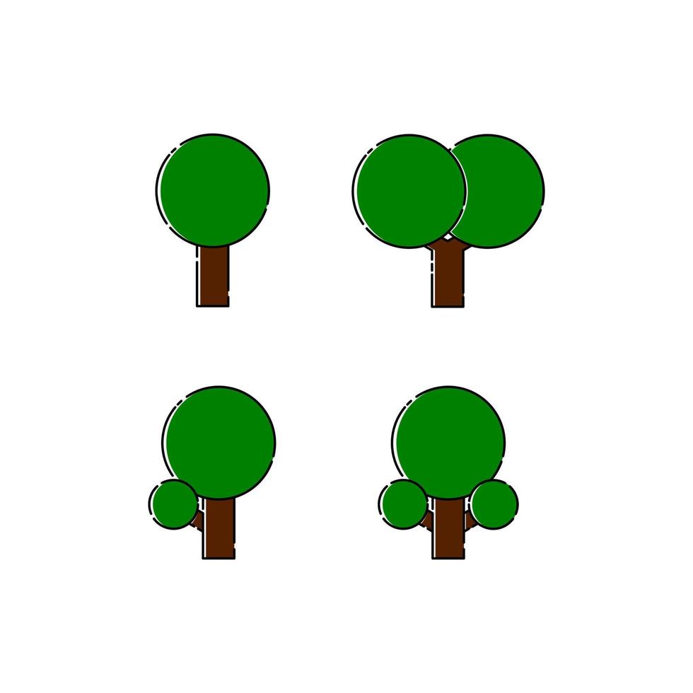 Flat Tree Element Icon Design Illustration Vector