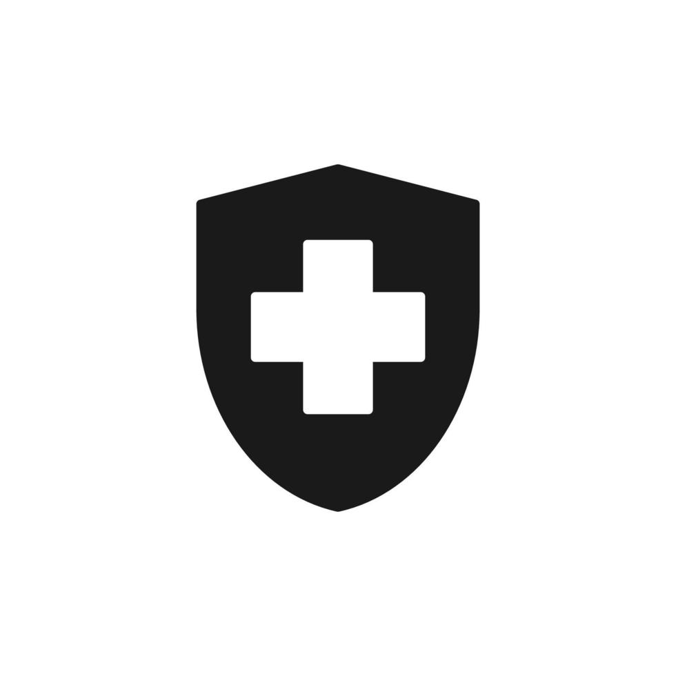Medical health protection shield with cross. vector