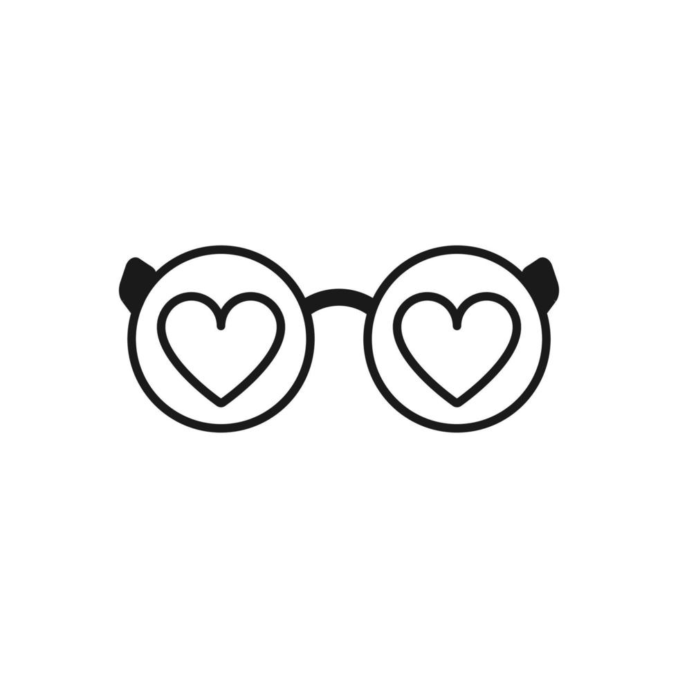 Stylish hipster glasses with hearts insight vector