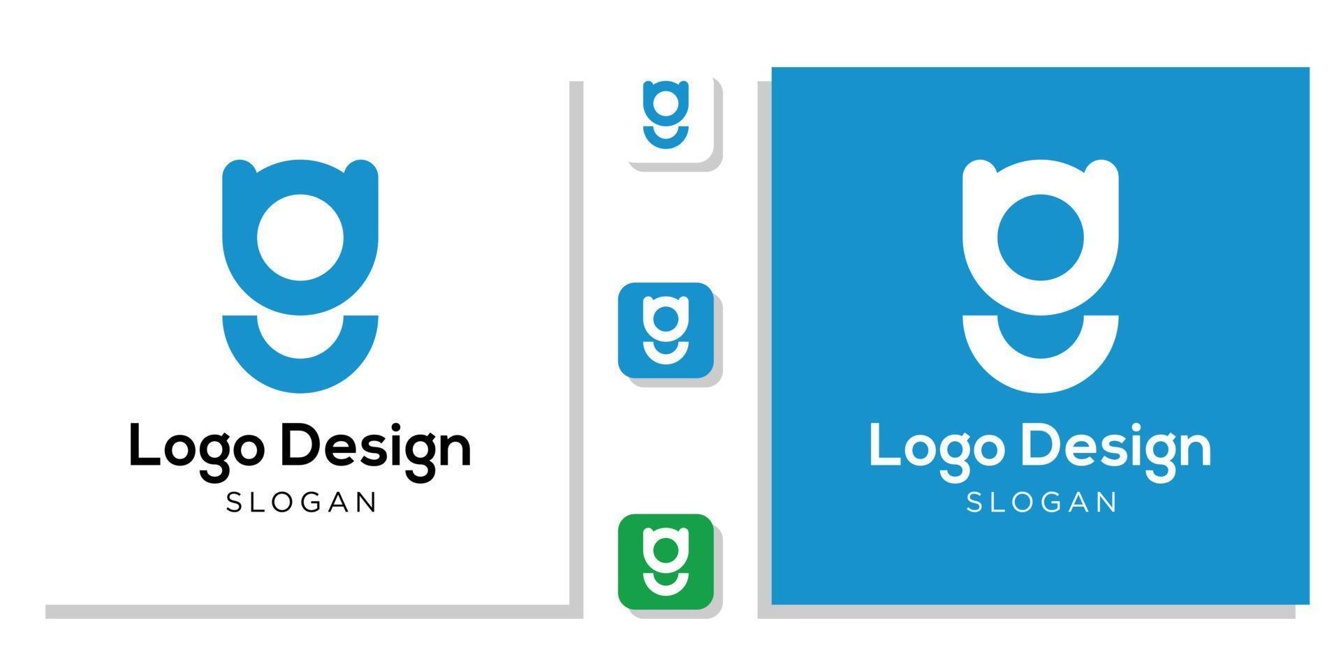 logo design capital initial letter mark symbol monogram uppercase lowercase with business card template vector