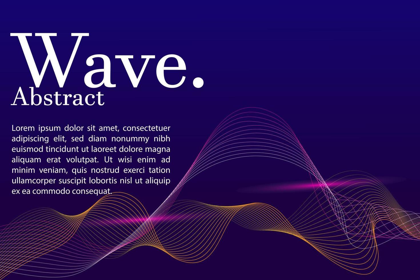 Background abstract gradient line wave light dark blue colour . Modern business brochure, leaflet, flyer, cover, layout template, webiste and landing page vector