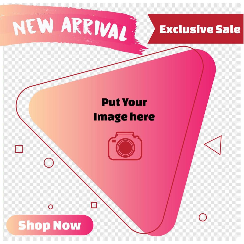Modern Gradient style promotion square web banner for social media fashion vector
