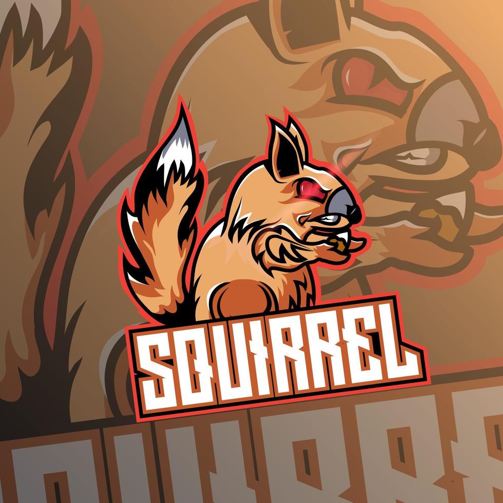 Squirrel mascot esport logo design. The high-resolution Esport Gaming logo is suitable for your team's mascot vector