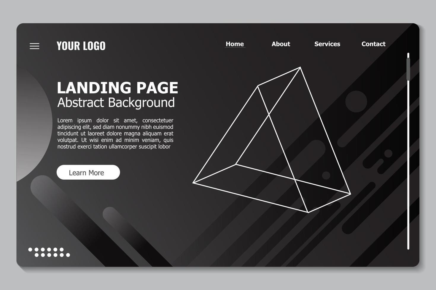 Abstract background website Landing Page. Template for websites, or apps. Modern design. Abstract vector style.Minimal geometric background. Dynamic shapes composition. Eps10 vector.