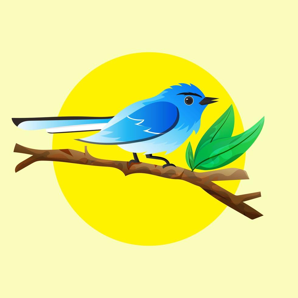 ilustración de gnatcatcher azul grisáceo. imágenes de ilustración dibujadas a mano buenas para la decoración de paredes, papel tapiz y elemento de producto de diseño vector