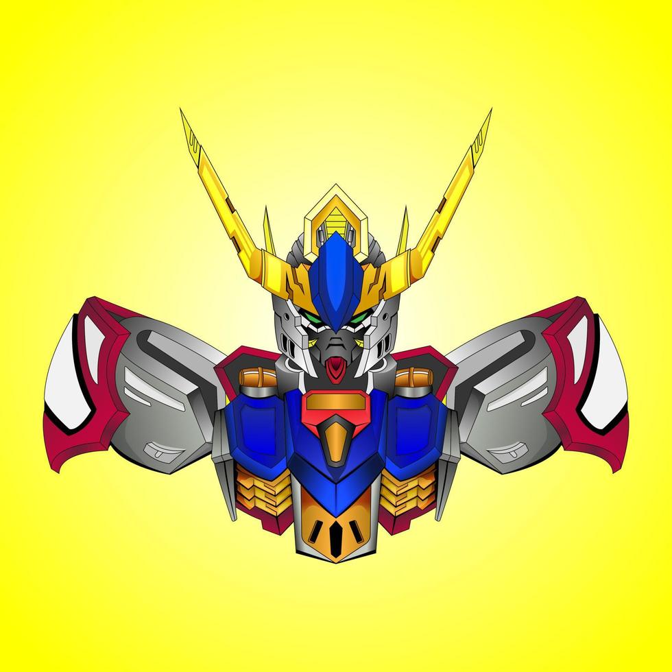 Gundam robotic mascot logo vector logo vector