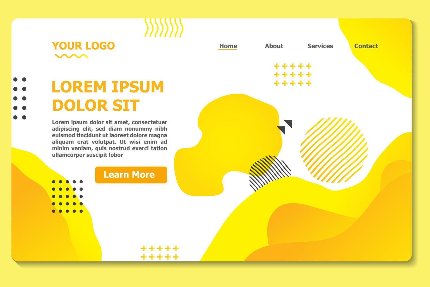 Abstract background website Landing Page. Template for websites, or apps. Modern design. Abstract vector style.Minimal geometric background. Dynamic shapes composition. Eps10 vector.