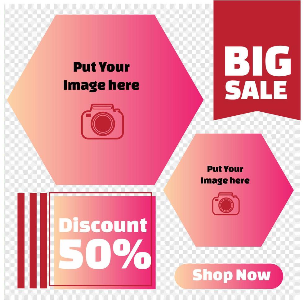 Modern Gradient style promotion square web banner for social media fashion vector