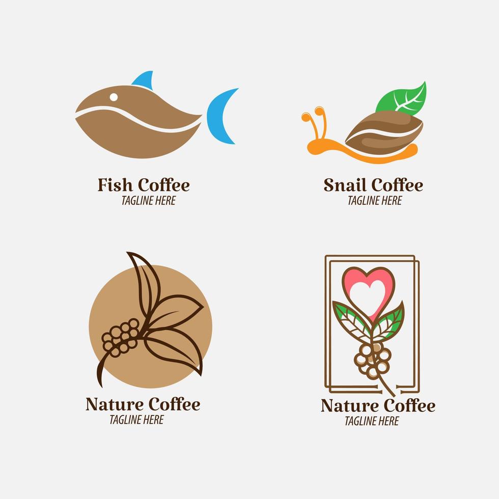 nature and animal Awesome business logo coffee shop branding sign, identity and label cafe vector