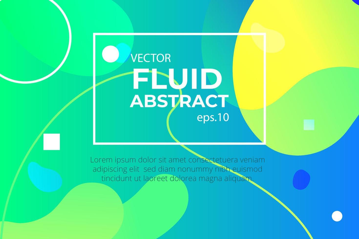 conjunto de banners de color líquido abstracto moderno. formas geométricas planas de diferentes colores con contorno negro. el fondo blanco aislado de diseño moderno se puede usar como fondo en el sitio web o en las aplicaciones móviles. vector