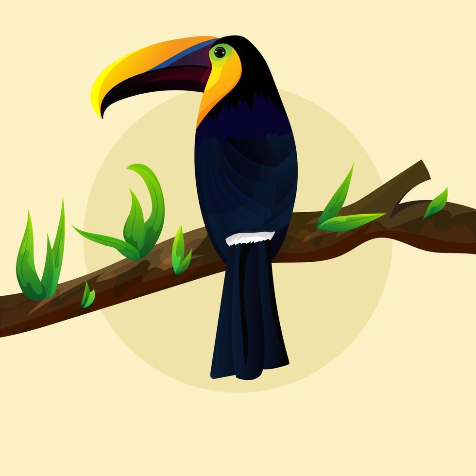 Illustration vector of The toco toucan impossibly showy beak constitutes exotic. Hand drawn illustration images good for wall decoration, wallpaper and element of design product