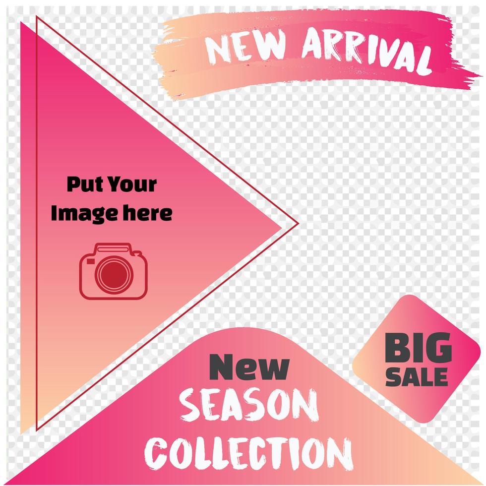 Modern Gradient style promotion square web banner for social media fashion vector