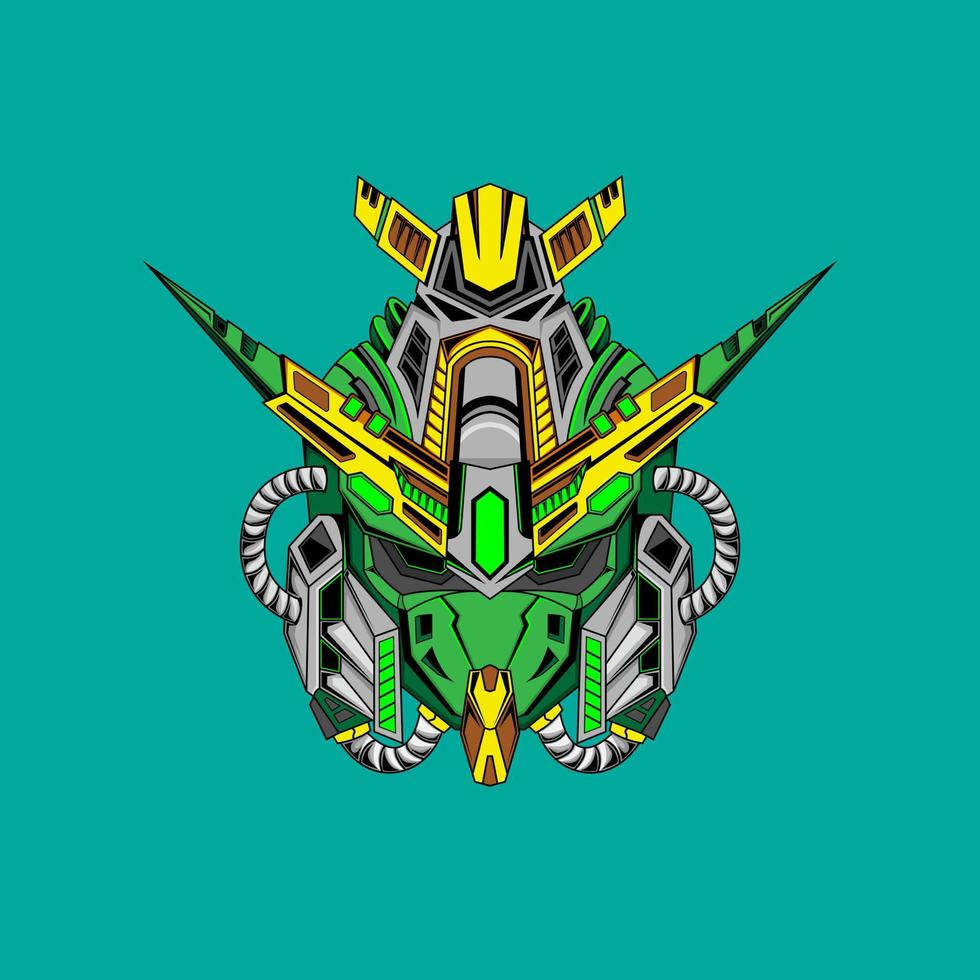 head Gundam robotic mascot logo vector logo vector