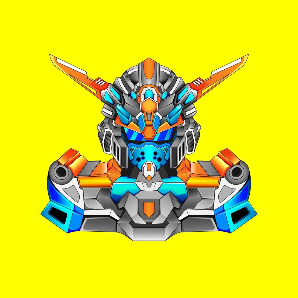 gundam mascota robótica logo vector