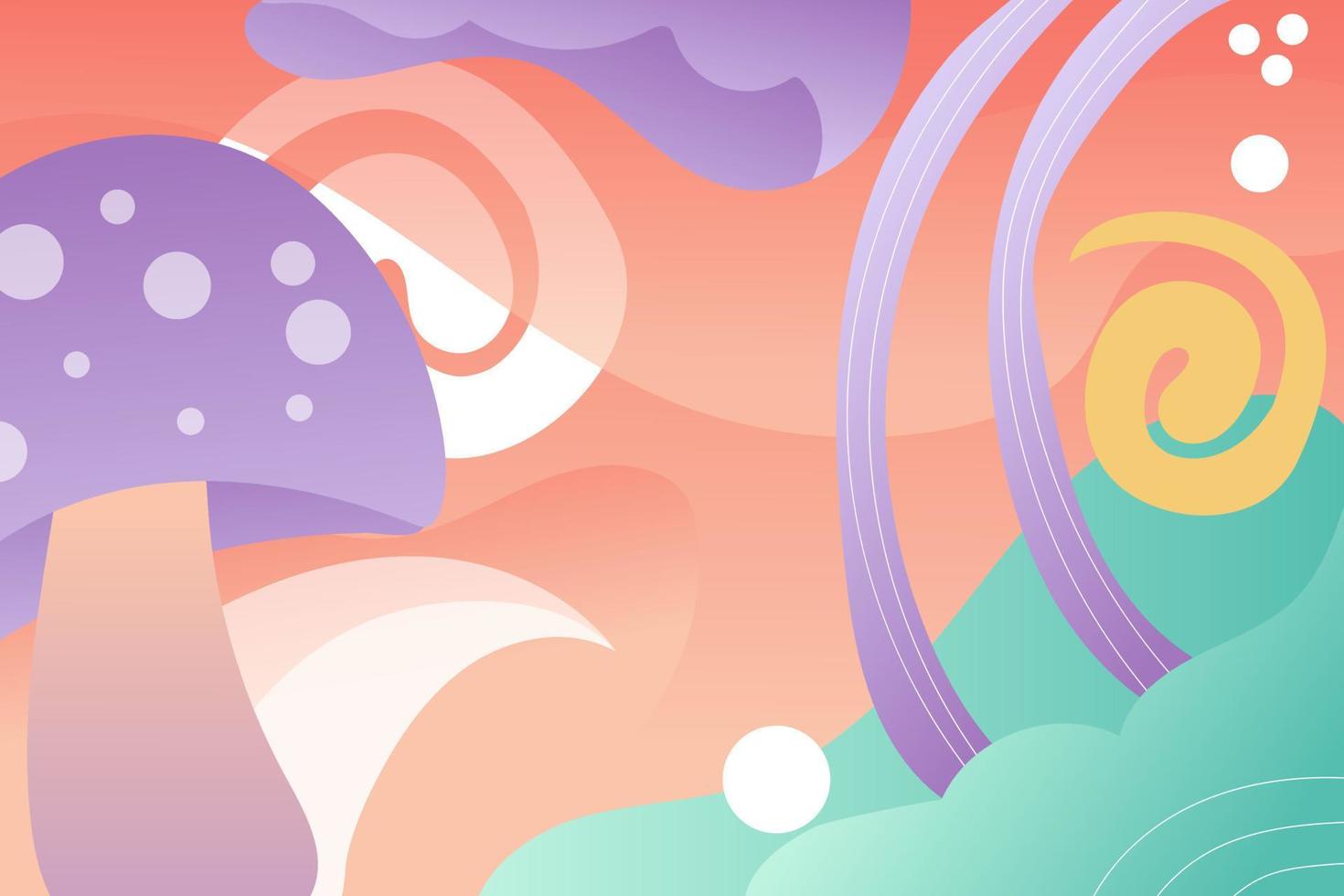 fantasy background nature abstract hand drawn surreal illustration vector