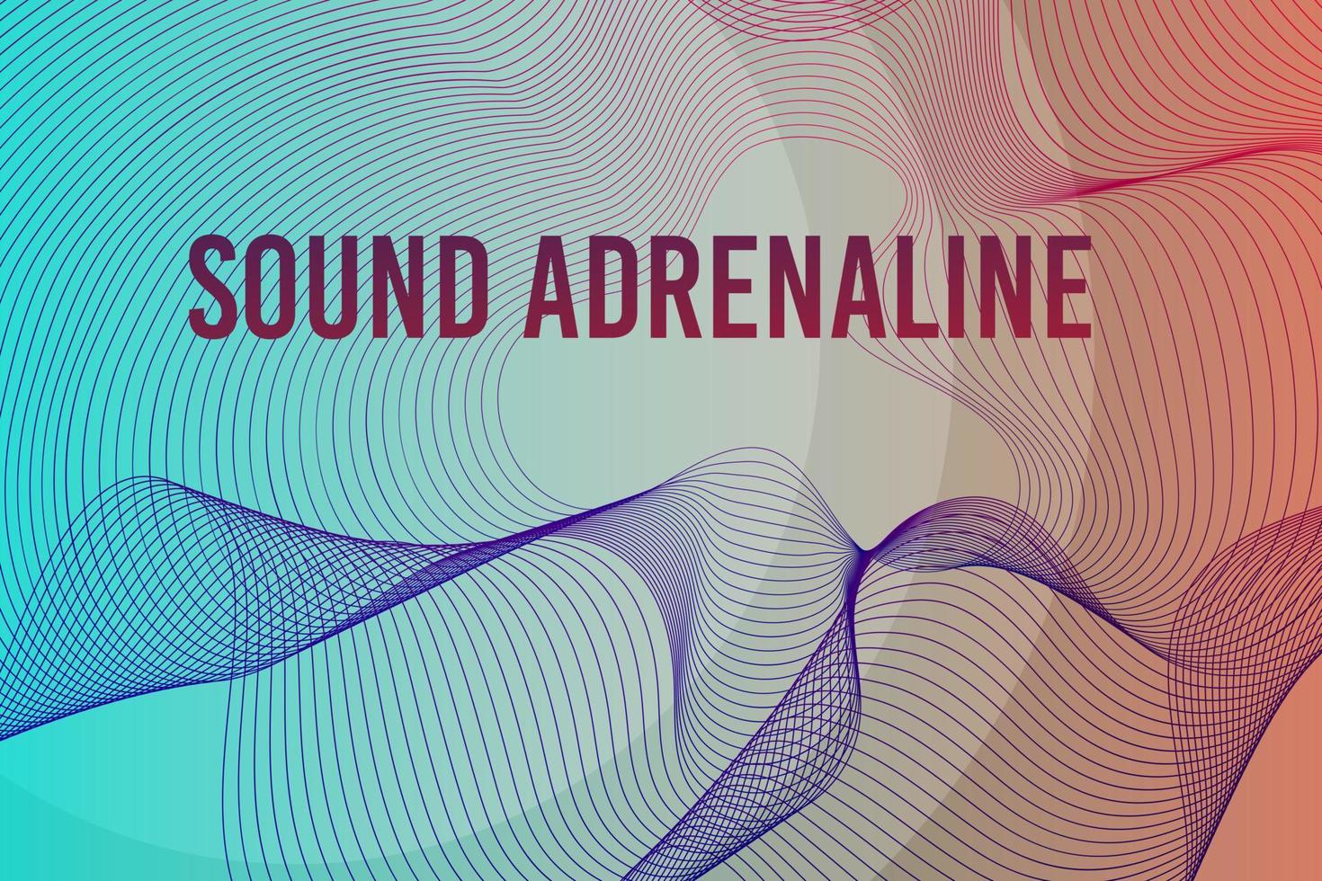 Sound adrenaline Background wave lines flowing dynamic colorfull isolated for concept of AI technology, digital, communication, science, music vector