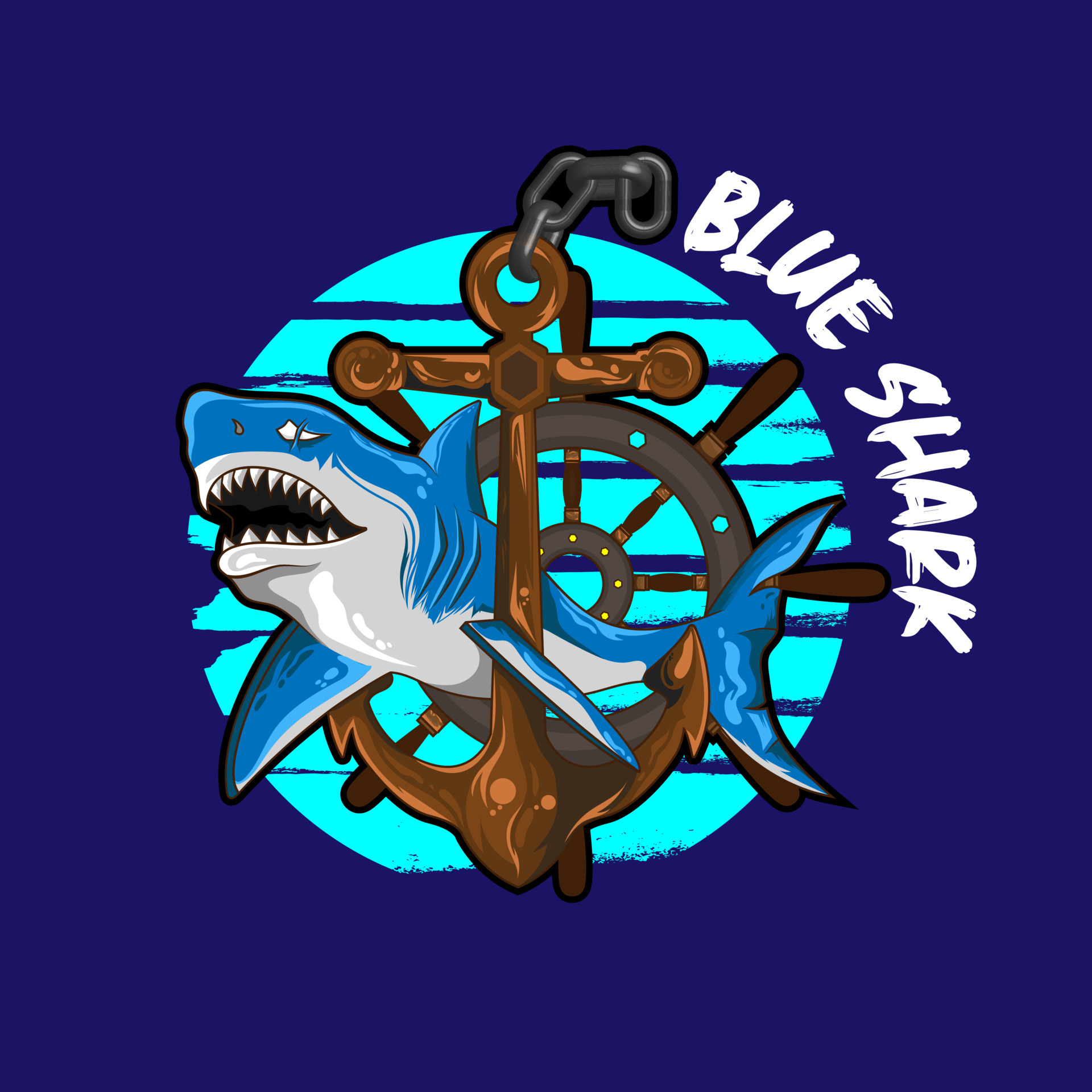 Blue Shark Mascot Illustration For Tshirt Design Royalty Free SVG,  Cliparts, Vectors, and Stock Illustration. Image 136596915.