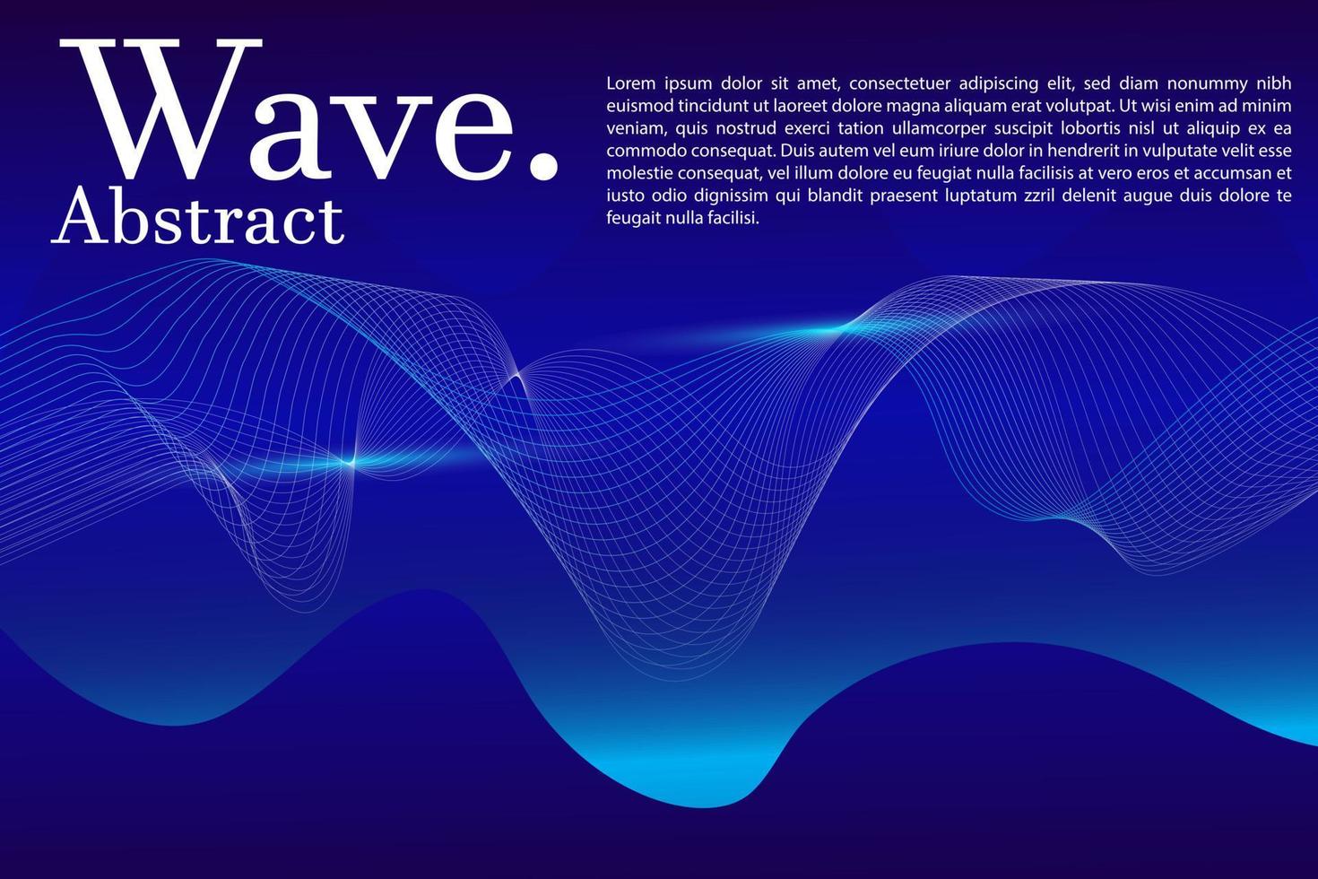 Background abstract gradient line wave light dark blue colour . Modern business brochure, leaflet, flyer, cover, layout template, webiste and landing page vector