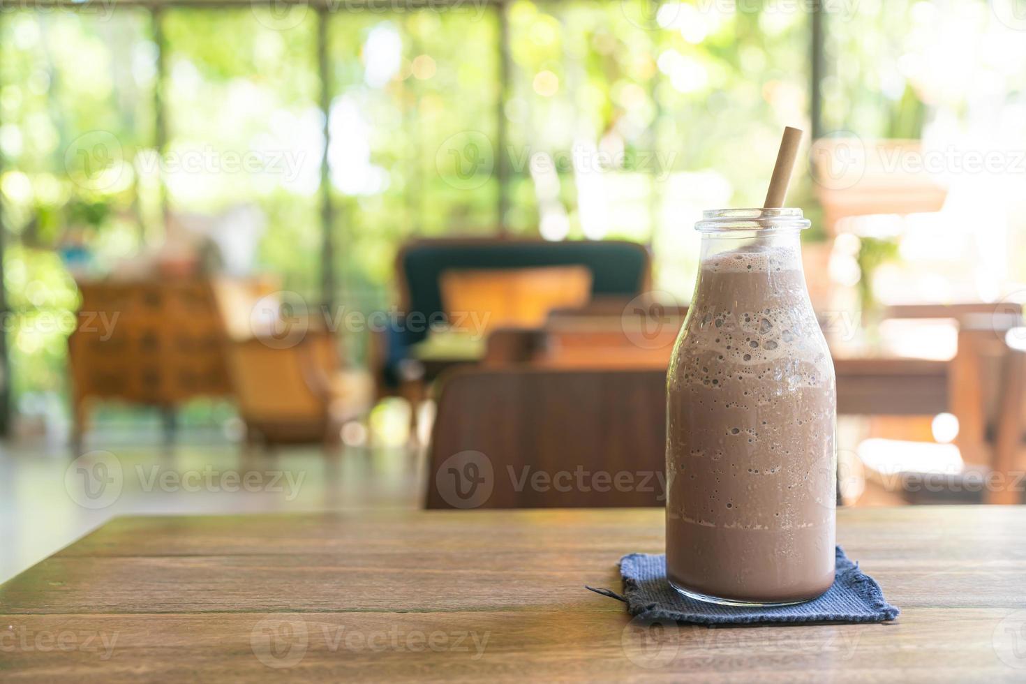 iced chocolate milkshake frappe or blend photo