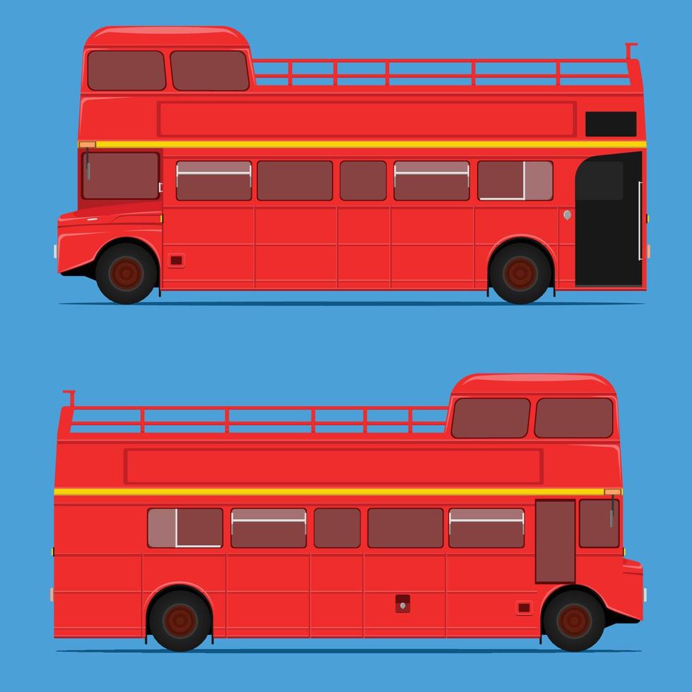 autobús rojo de dos pisos en la mitad del techo. londres city.vector ilustración eps10 vector