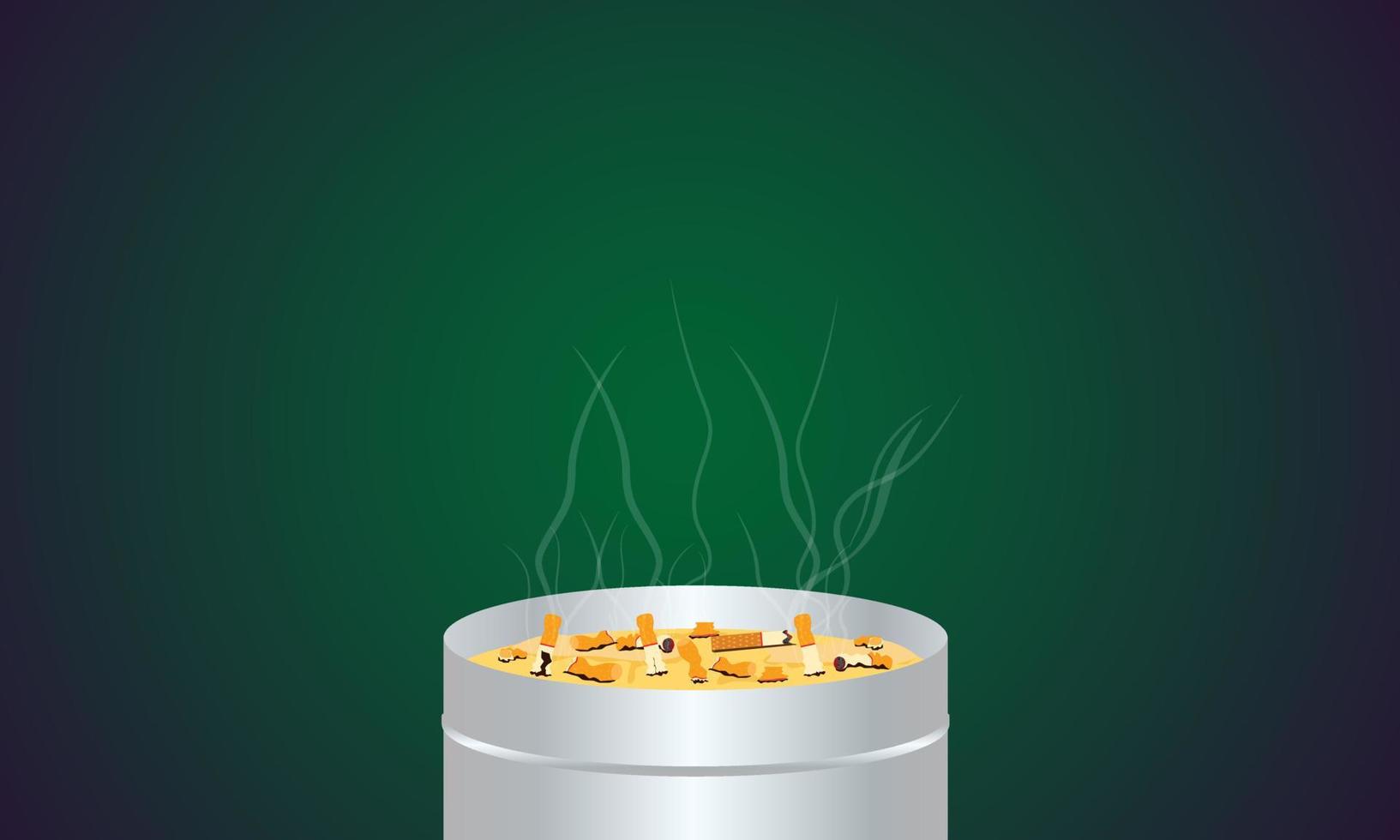 cigarette ashtray tank. dangerous to health kid other people. vector illustration eps10