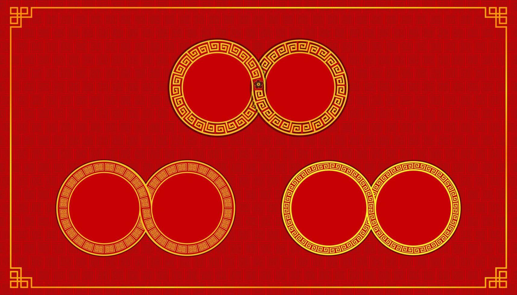 happy chinese new year. set of lucky infinity circle symbol. asia holiday. vector