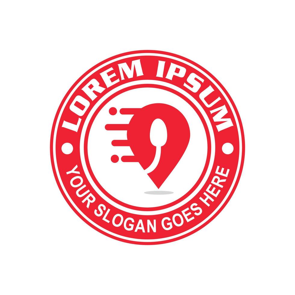 logotipo de comida pin, logotipo de restaurante vector