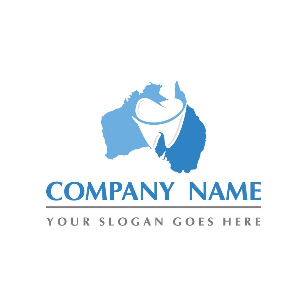 australia map and teeth dental care symbol logo vector