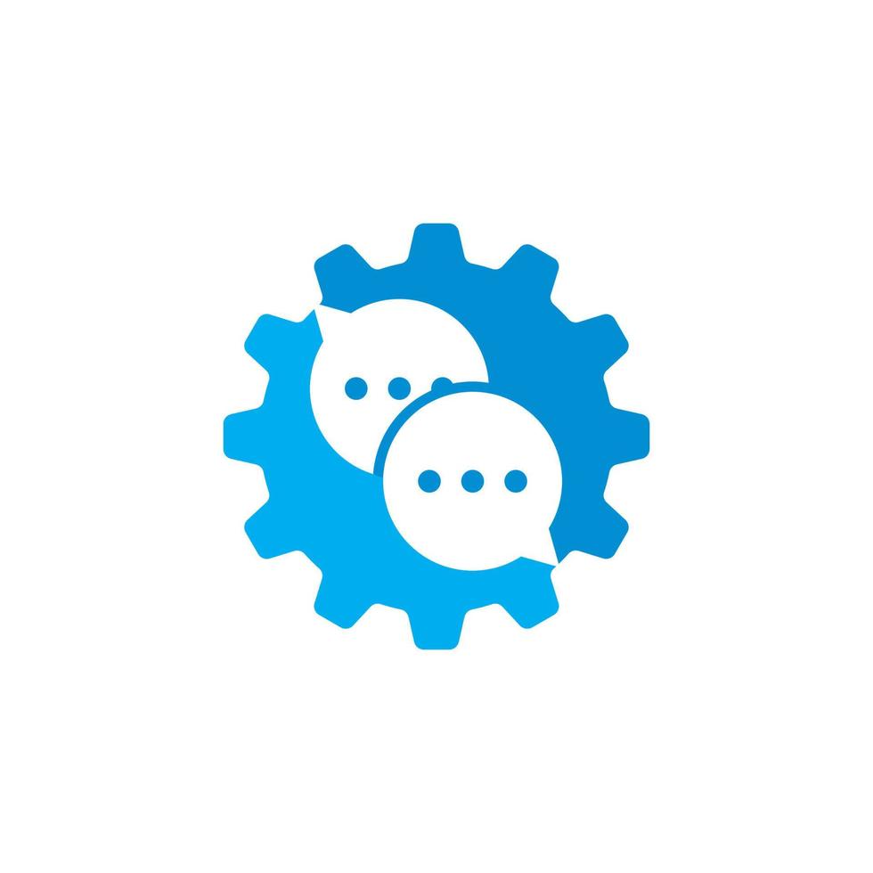 vector de engranaje de chat, logotipo de la industria