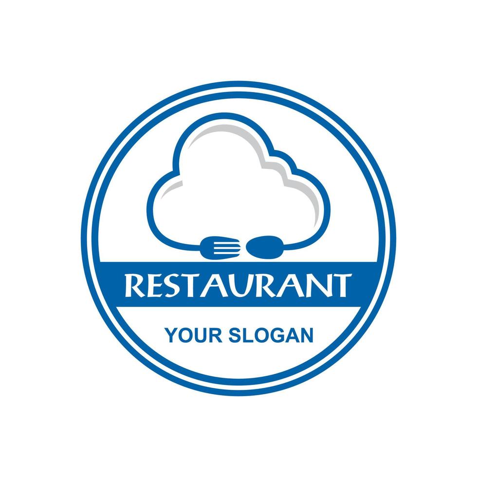 logotipo de la nube de comida, logotipo del restaurante vector