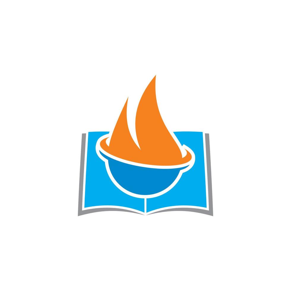 vector de libro de fuego, logotipo de la industria