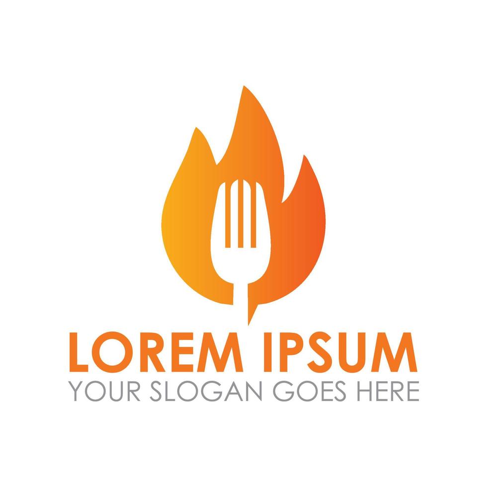 hot food vector , chef logo