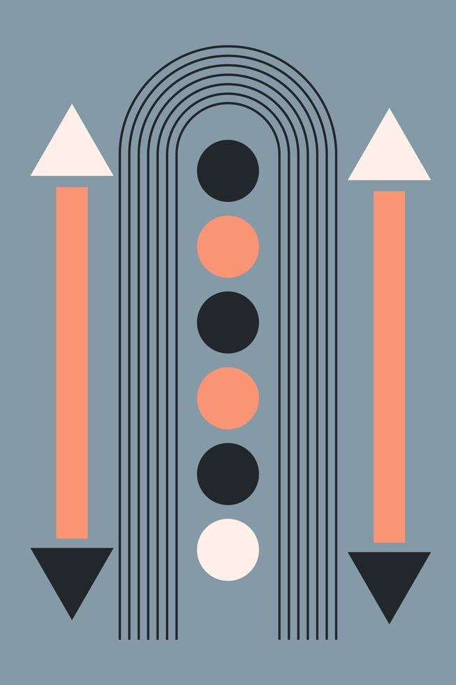 Mid century modern boho print. Creative flat vector illustration