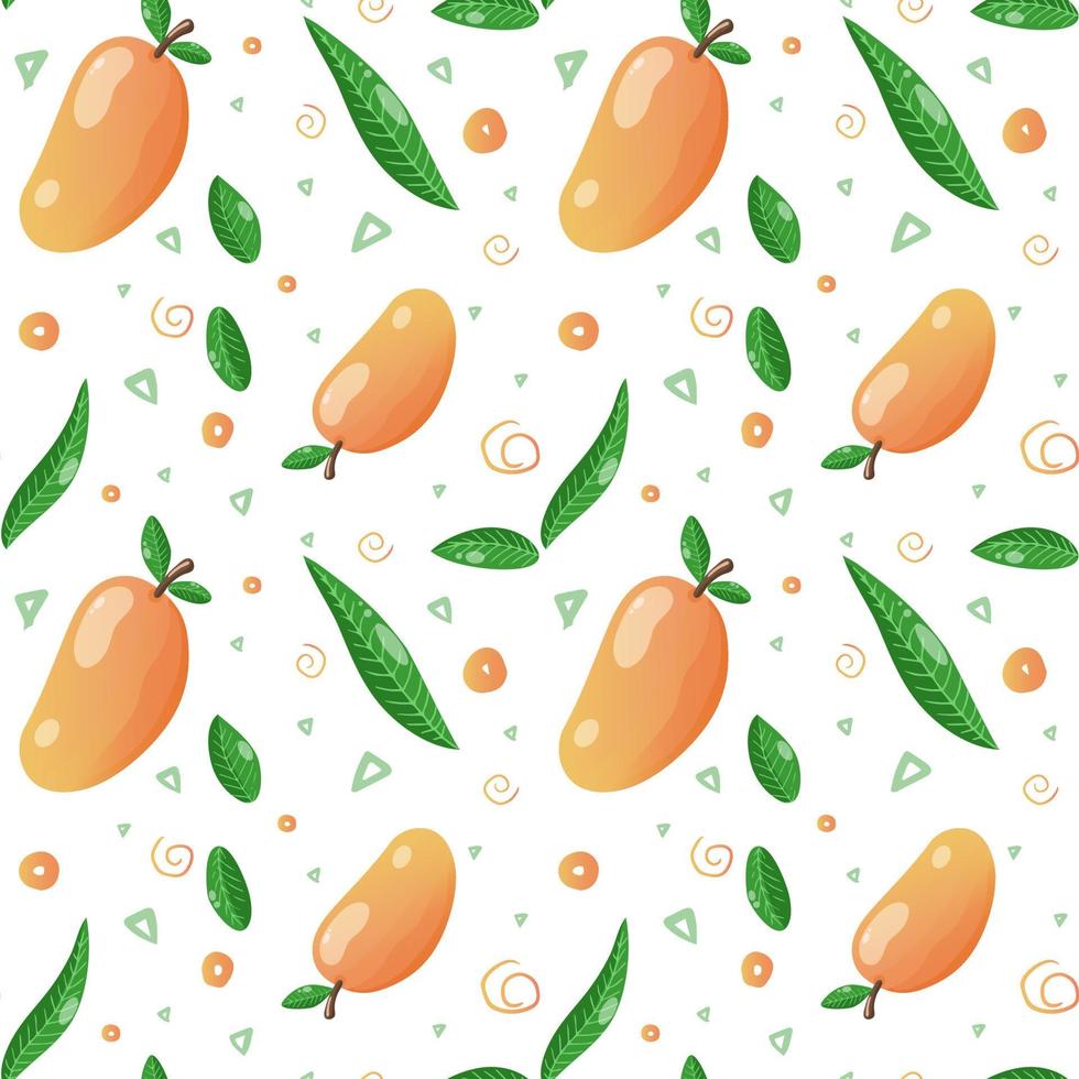 Mango seamless pattern background. Vector endless texture
