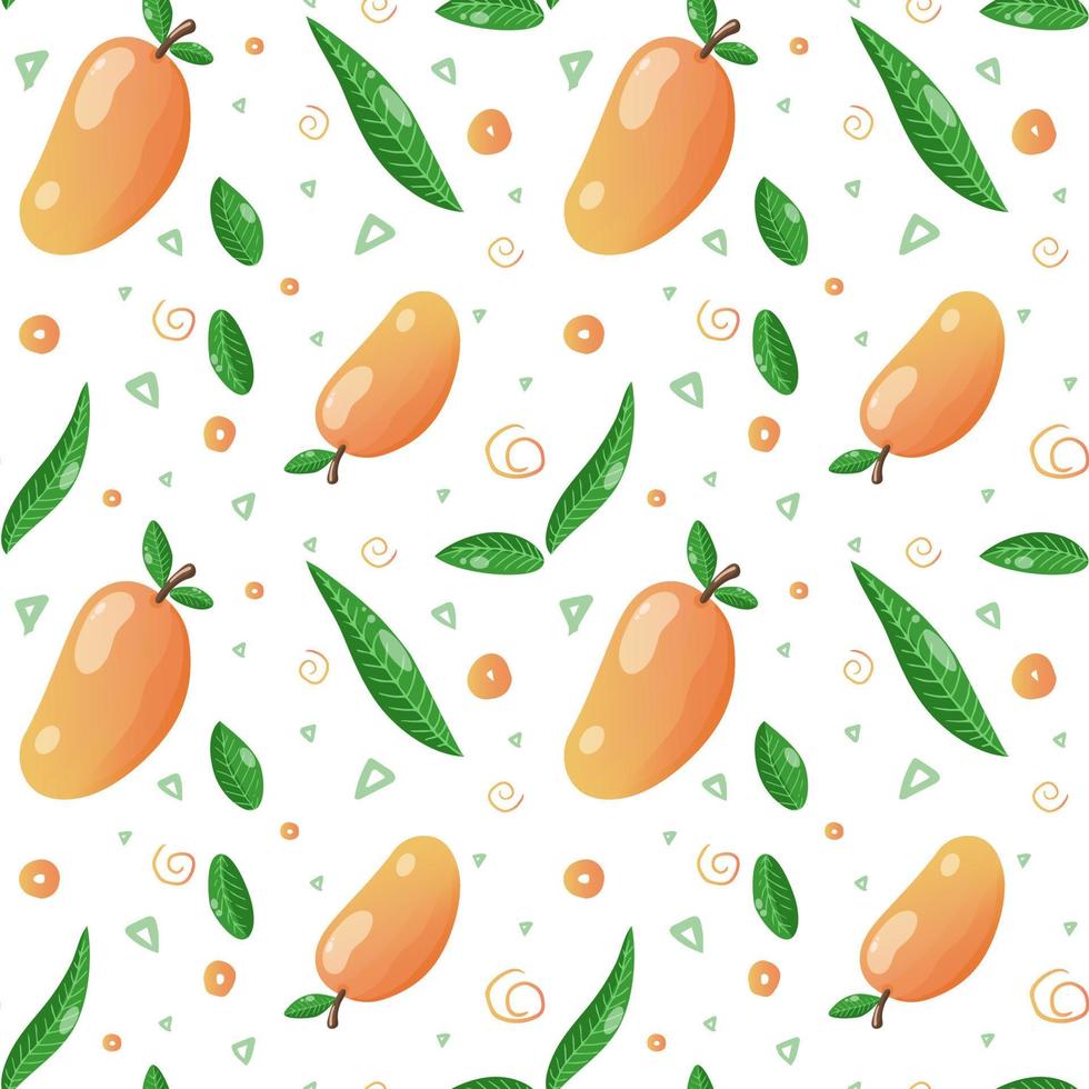 Mango seamless pattern background. Vector endless texture